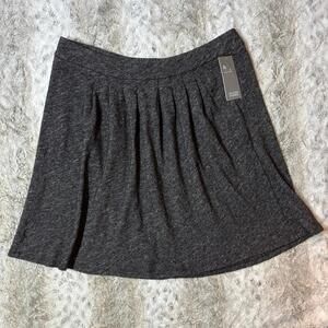 Eileen Fisher organic cotton wool stretchy pull on pleated skirt pockets large